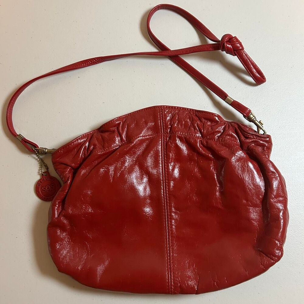 Sas Cherry Red Leather Bag
